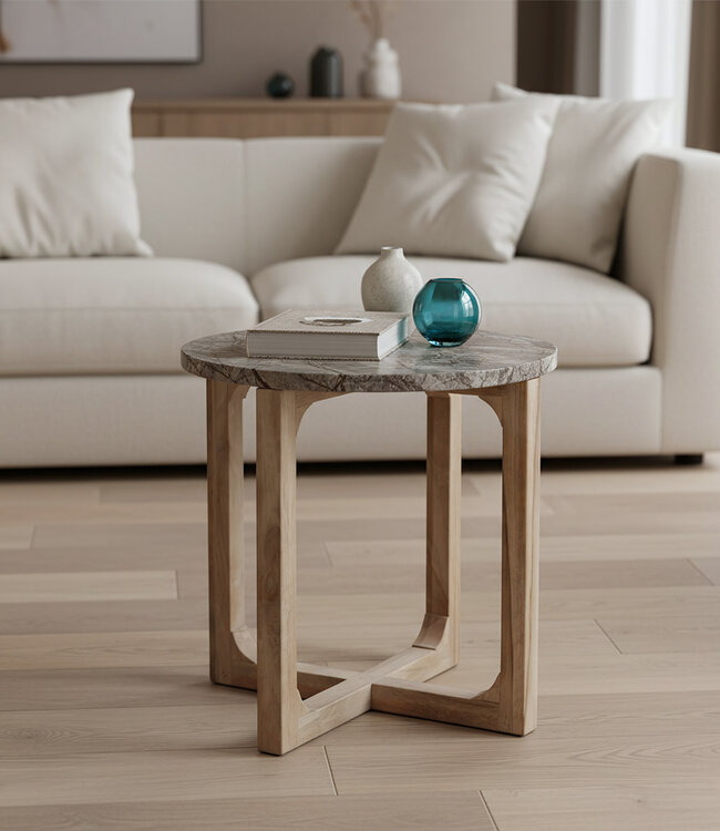Raw Materials Amsterdam Marmeren bijzettafel Bizar - 50x50x50 cm
