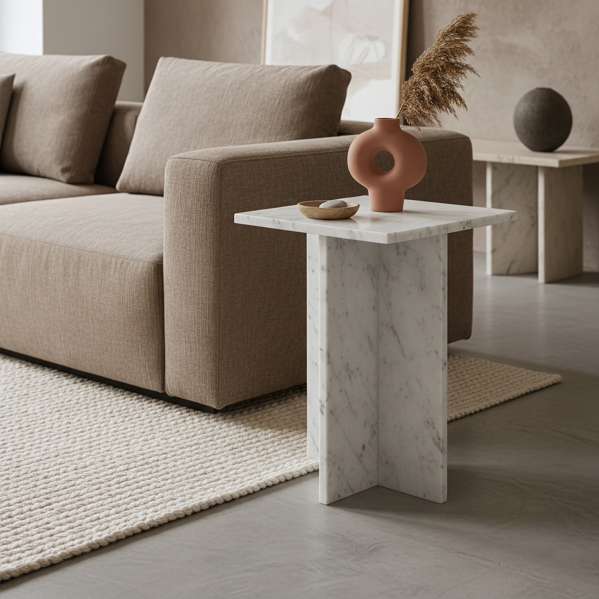 Raw Materials Amsterdam Bijzettafel | Beijing | Marmer | Wit