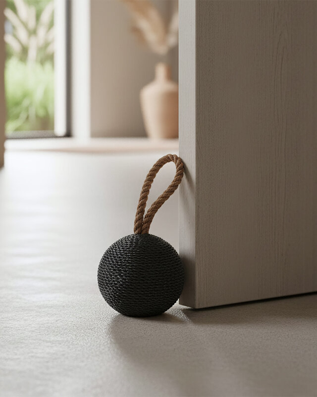 Raw Materials Amsterdam Deurstopper Bom | Zwart | B15 x H22 x L15 cm
