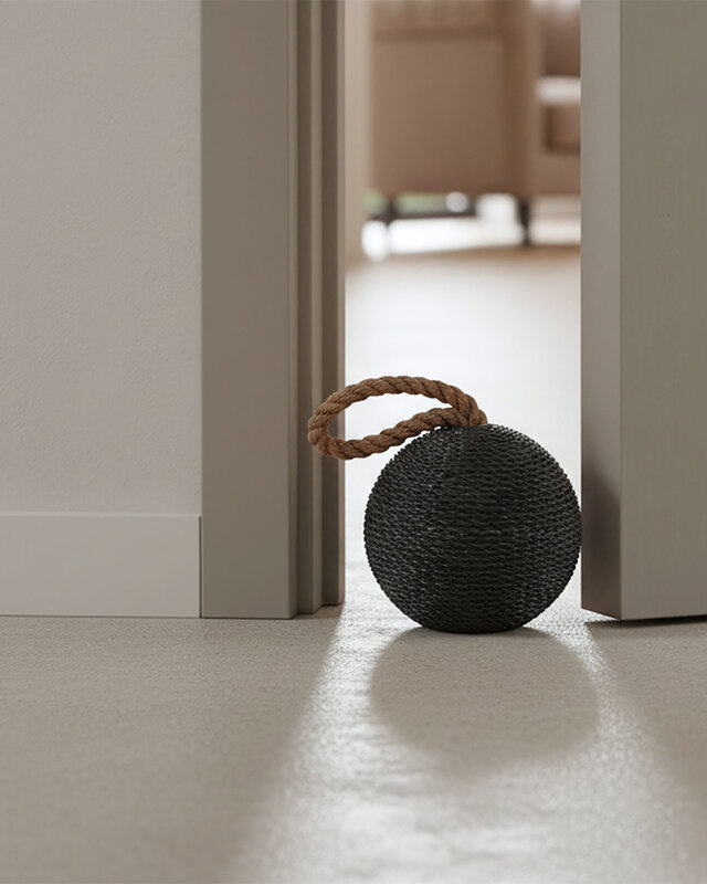 Raw Materials Amsterdam Deurstopper Bom | Zwart | B15 x H22 x L15 cm
