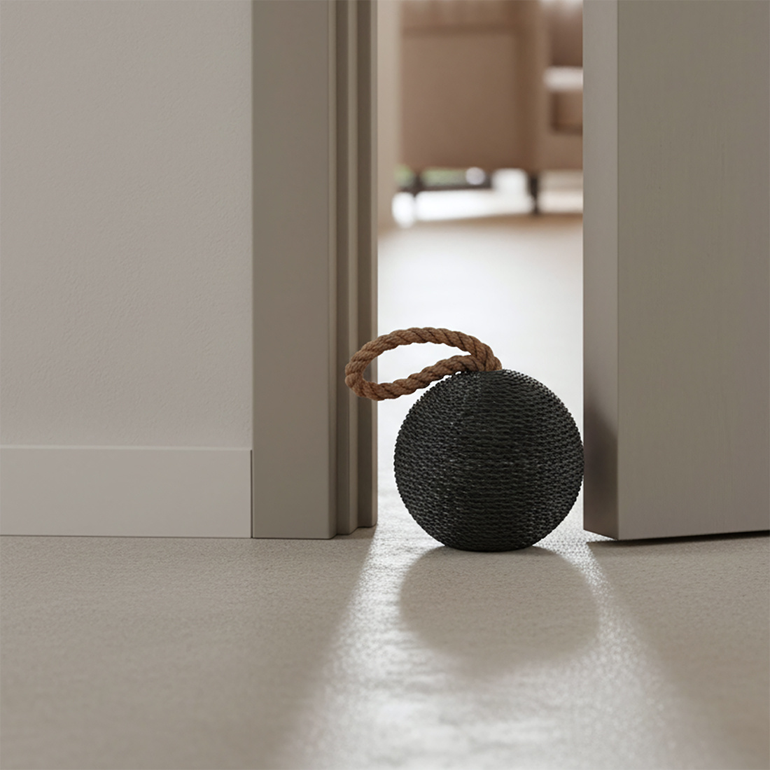 Raw Materials Amsterdam Deurstopper Bom | Zwart | B15 x H22 x L15 cm