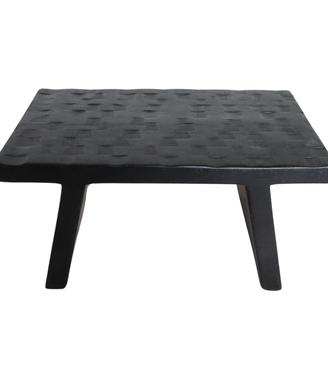 Raw Materials Amsterdam Mangohouten bijzettafel/kruk zwart - 40x25x20 cm