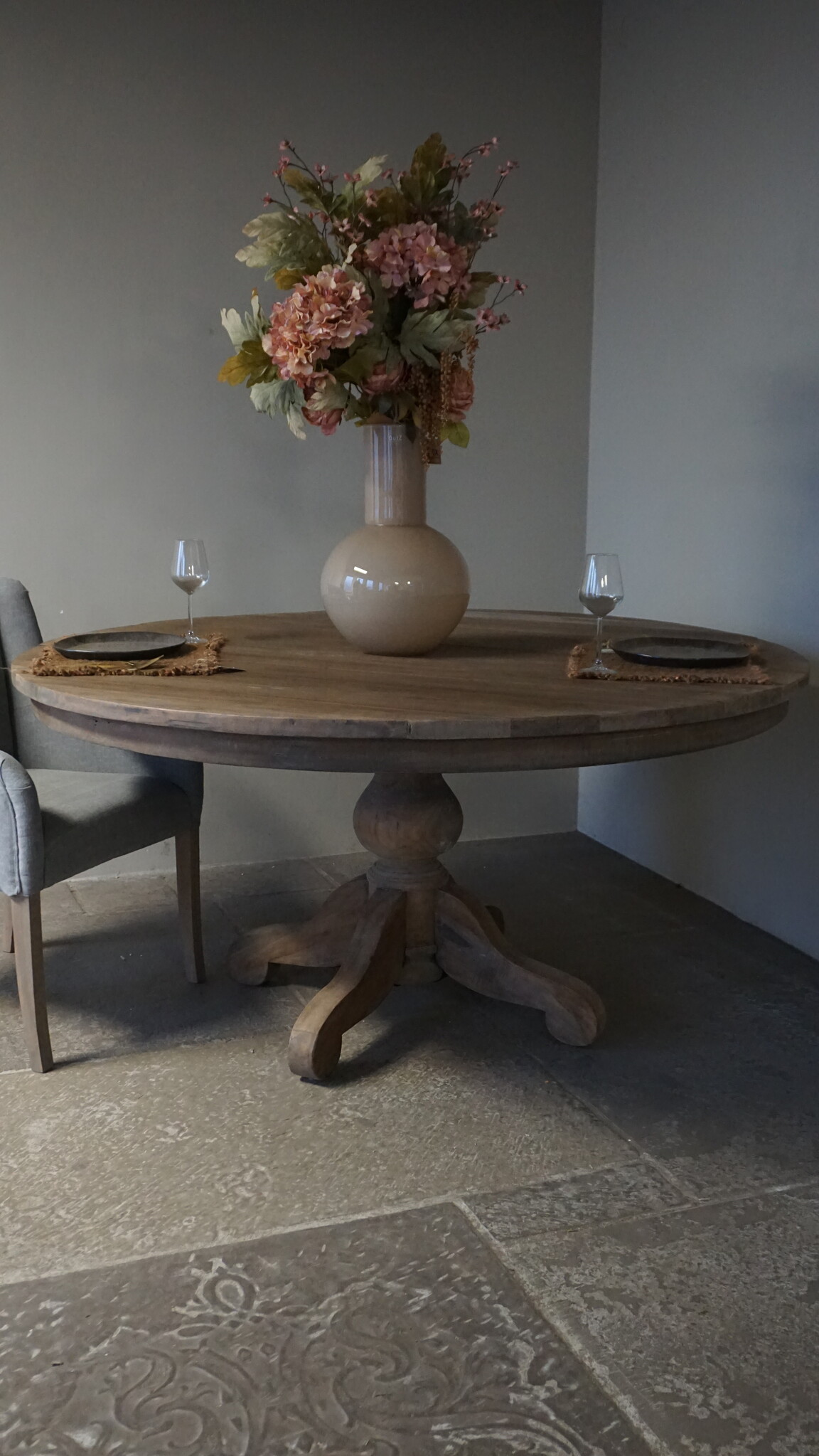 Rene Houtman Eetkamertafel | Rond | Bruin | H80 x D160 cm