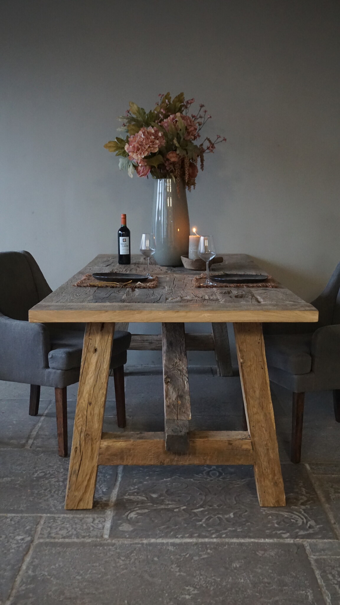 Rene Houtman Oud Eikenhouten Tafel | L270 x D100 x H80 cm