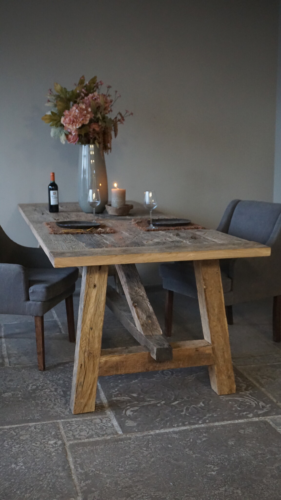Rene Houtman Oud Eikenhouten Tafel | L270 x D100 x H80 cm