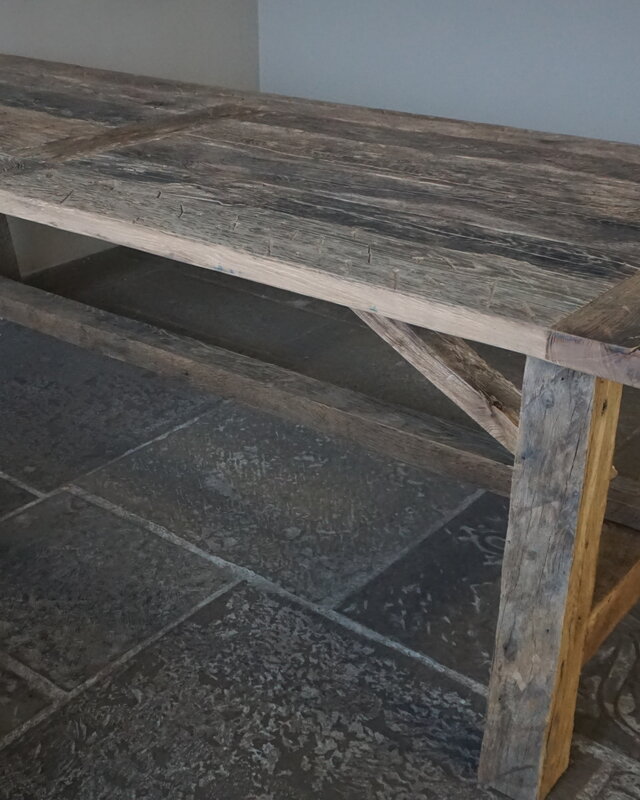 Rene Houtman Oud Eikenhouten Tafel | L270 x D100 x H80 cm