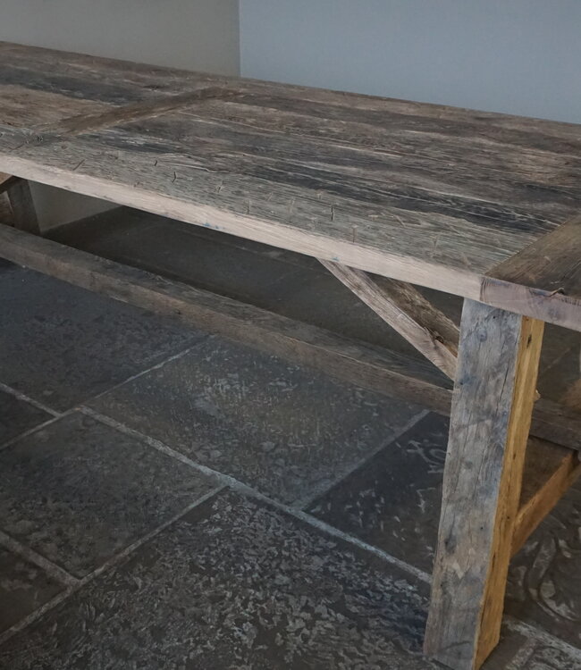 Rene Houtman Oud Eikenhouten Tafel | L270 x D100 x H80 cm