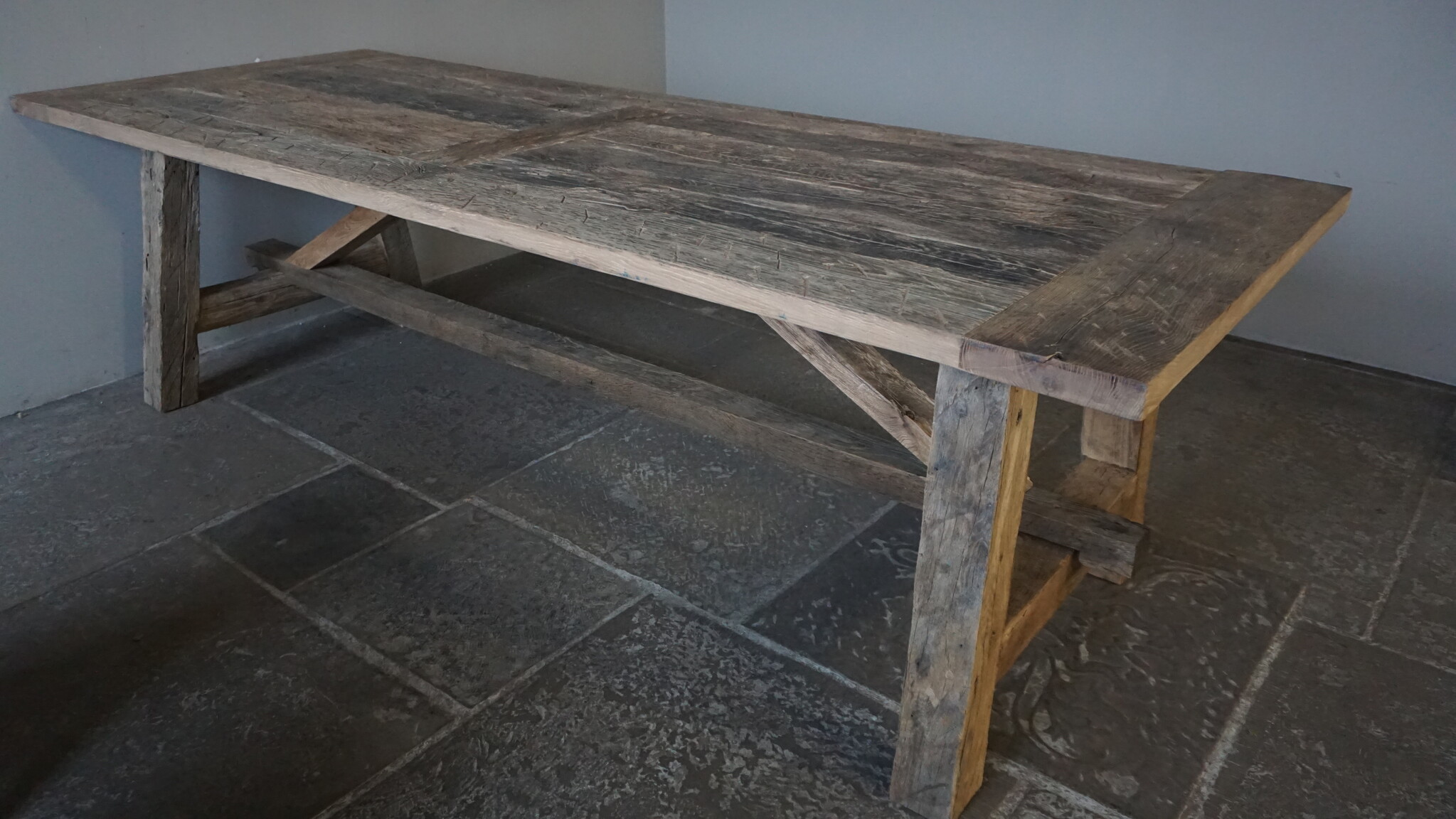 Rene Houtman Oud Eikenhouten Tafel | L270 x D100 x H80 cm