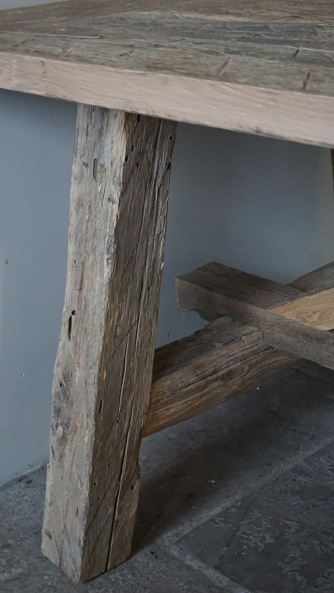 Rene Houtman Oud Eikenhouten Tafel | L270 x D100 x H80 cm