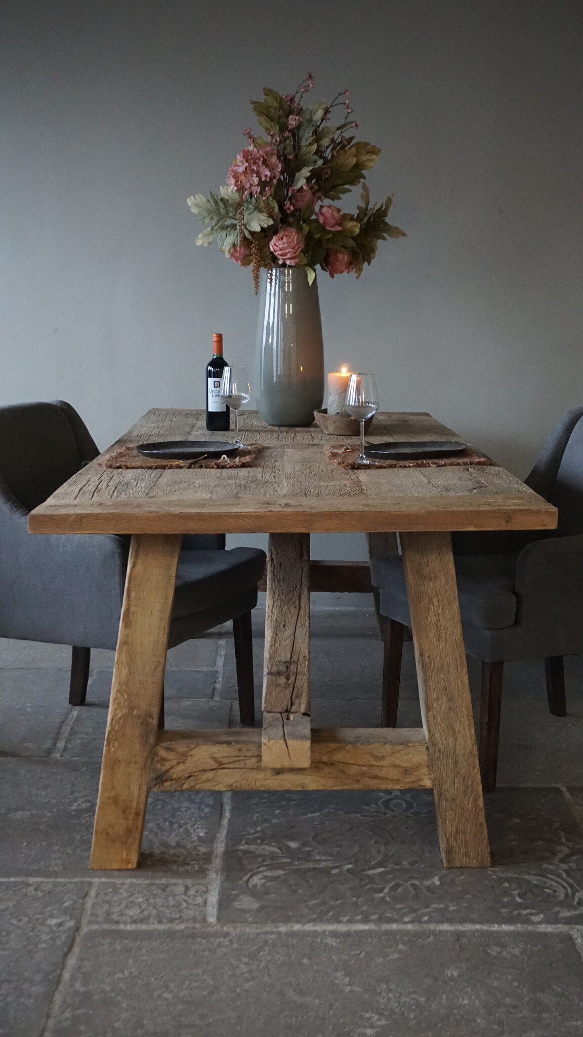 Rene Houtman Oud Eikenhouten Tafel | Nr 1 | L250 x D100 x H79 cm