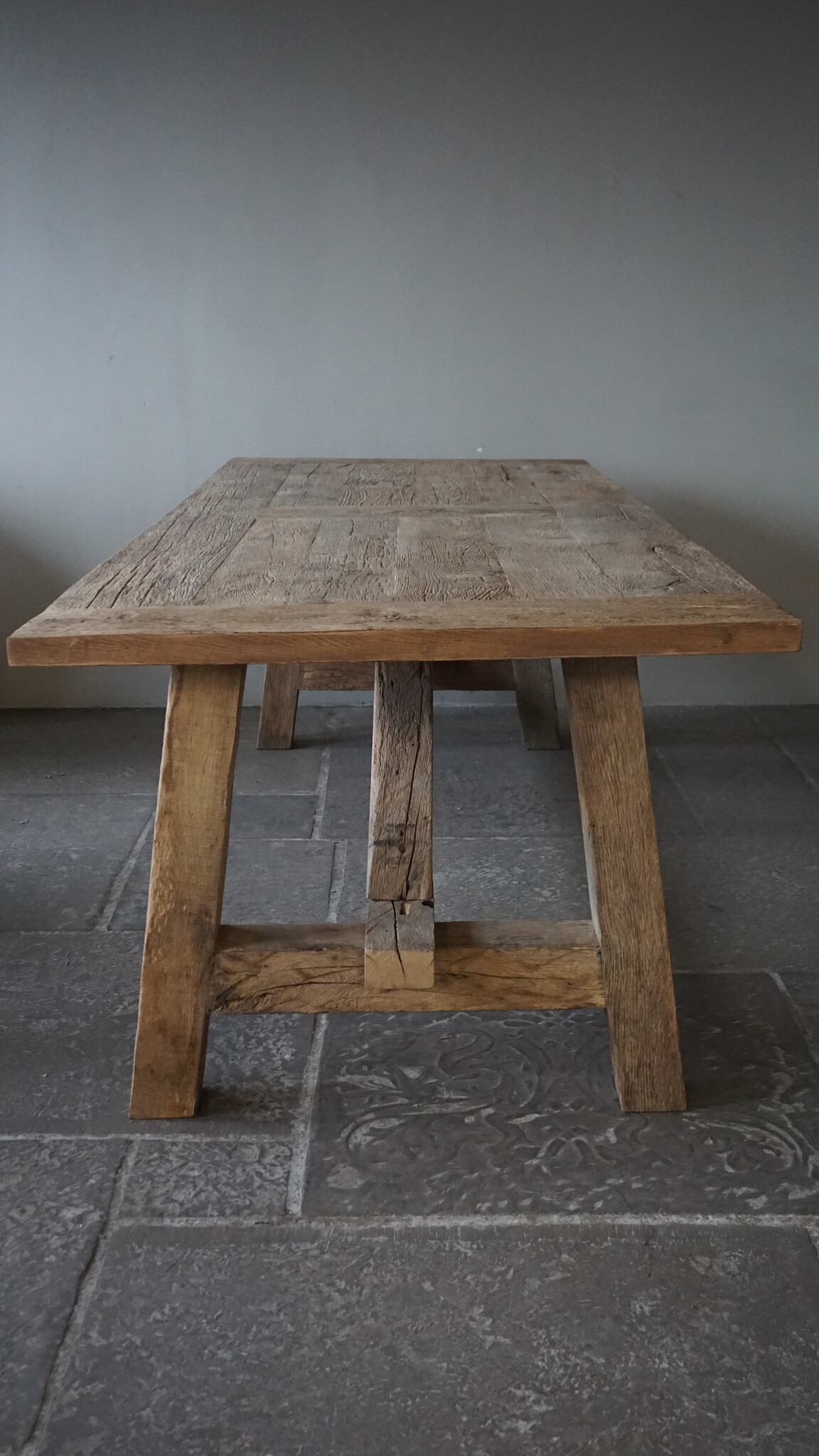 Rene Houtman Oud Eikenhouten Tafel | Nr 1 | L250 x D100 x H79 cm