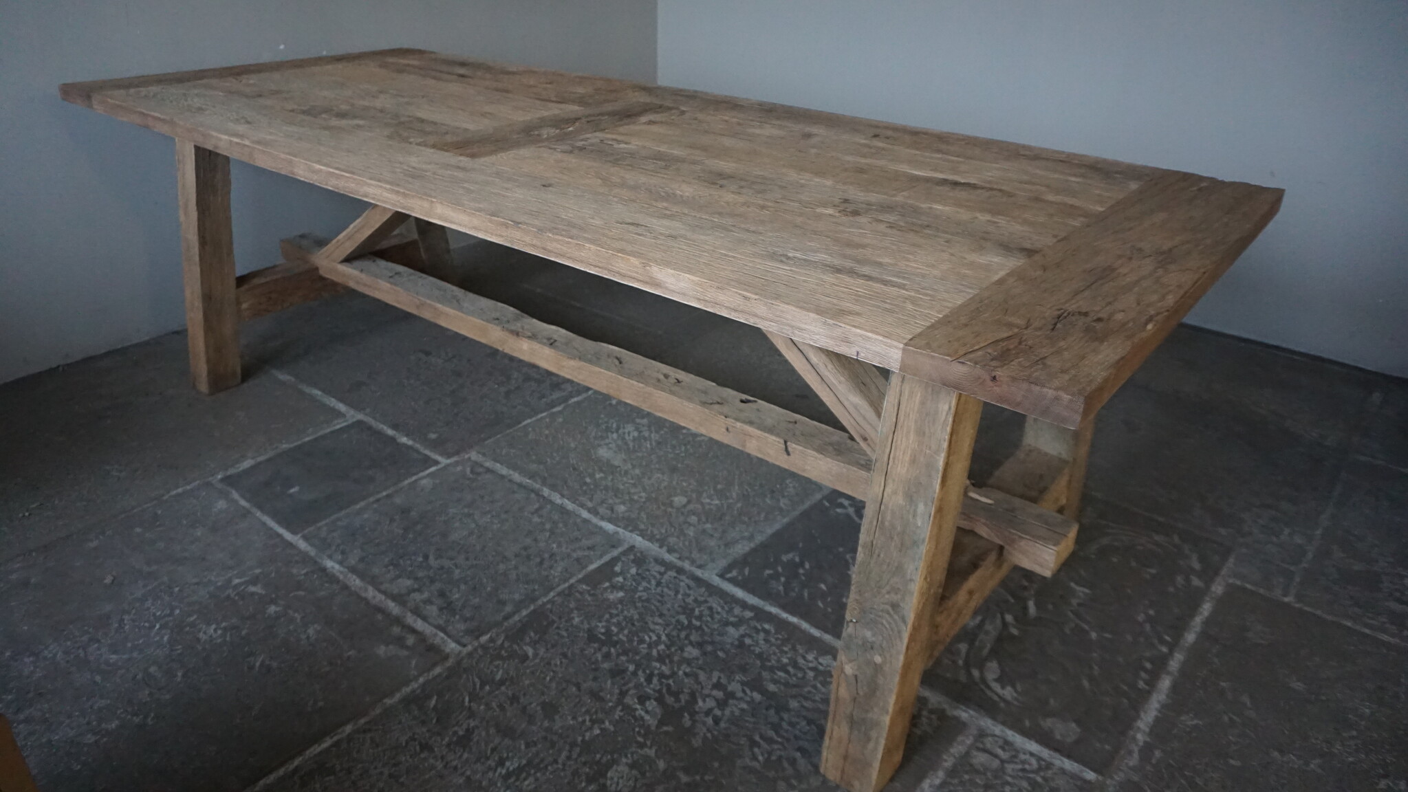 Rene Houtman Oud Eikenhouten Tafel | Nr 1 | L250 x D100 x H79 cm