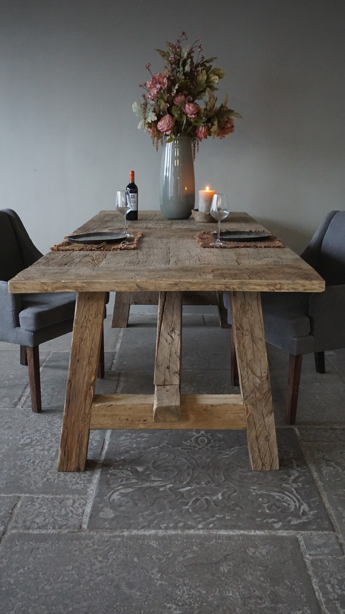Rene Houtman Oud Eikenhouten Tafel | L253 x D101 x H78 cm