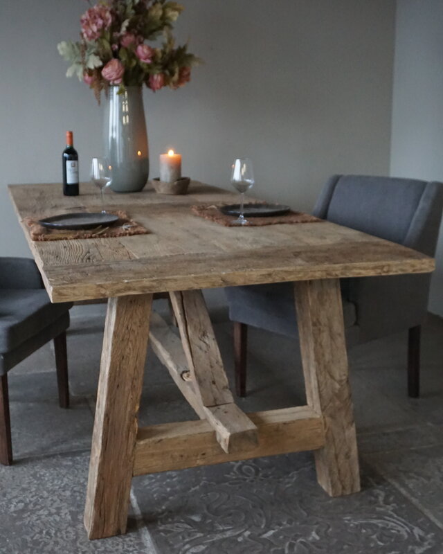 Rene Houtman Oud Eikenhouten Tafel | L253 x D101 x H78 cm