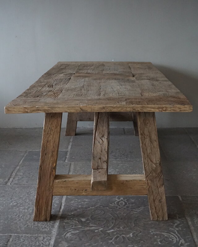 Rene Houtman Oud Eikenhouten Tafel | L253 x D101 x H78 cm