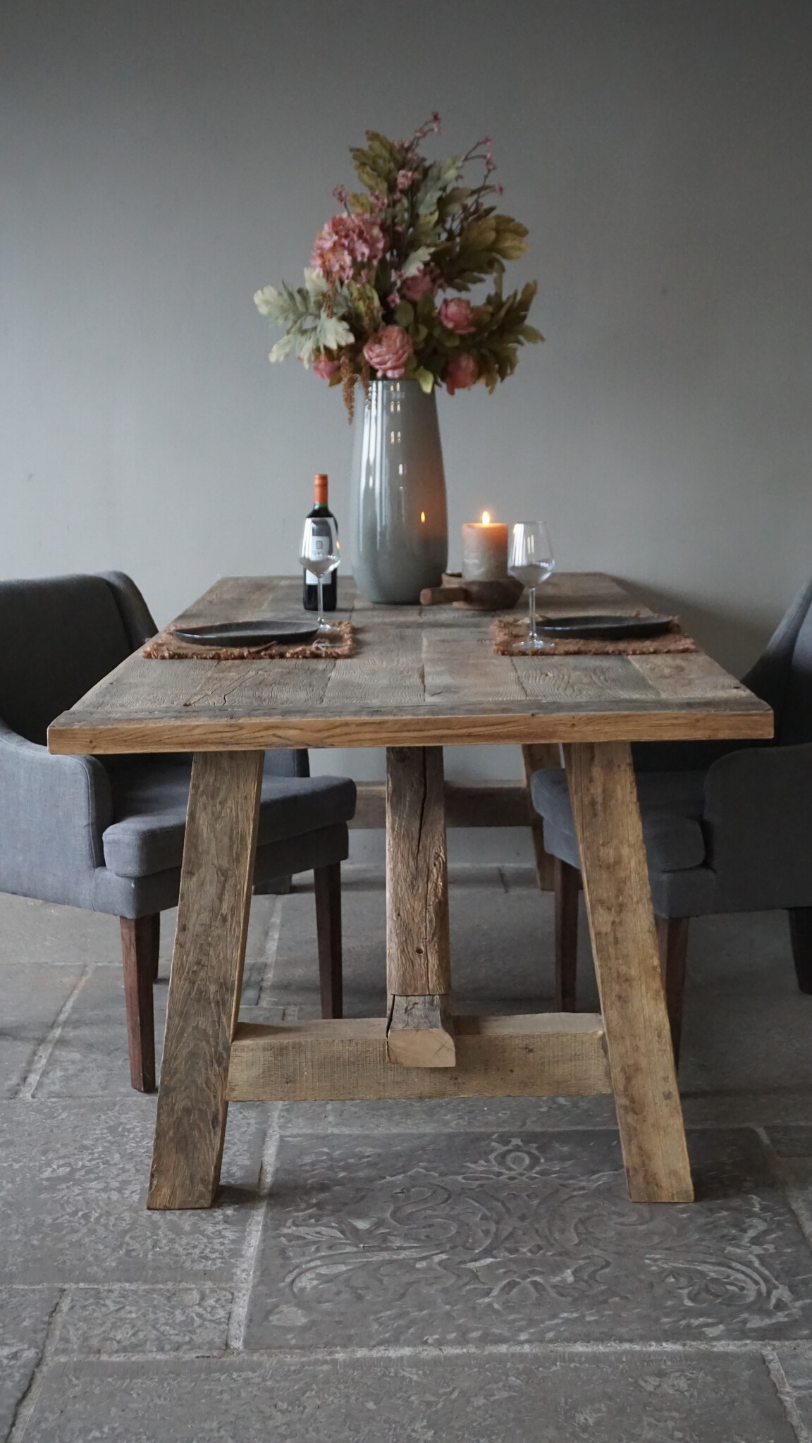 Rene Houtman Oud Eikenhouten Tafel | Nr 2 | L250 x D100 x H79 cm