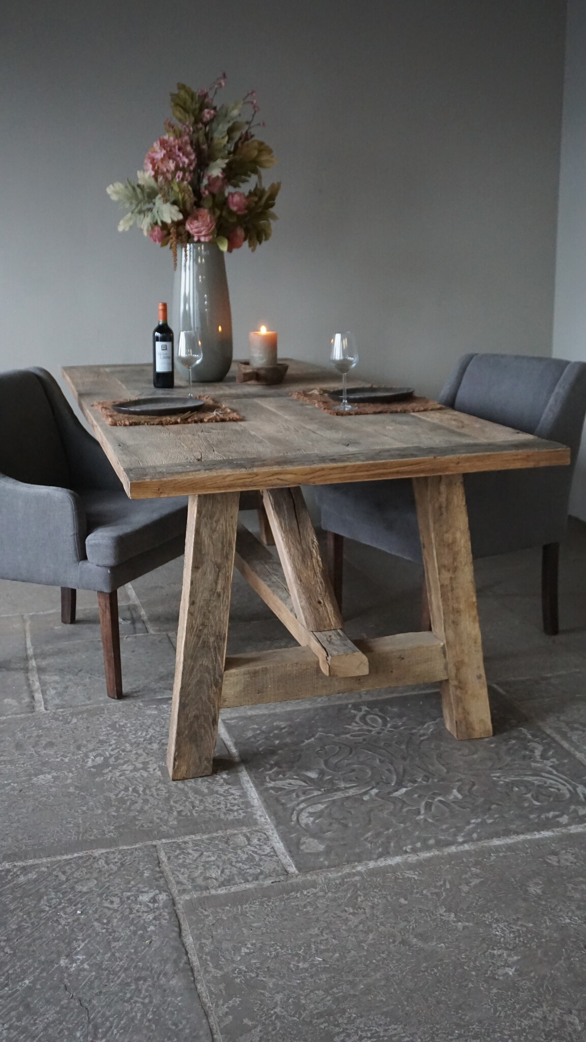 Rene Houtman Oud Eikenhouten Tafel | Nr 2 | L250 x D100 x H79 cm