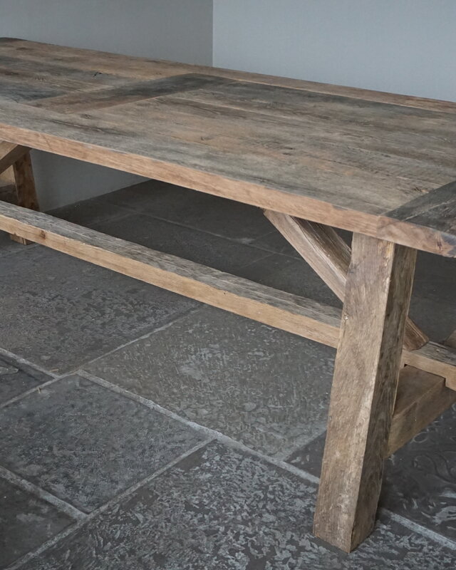 Rene Houtman Oud Eikenhouten Tafel | Nr 2 | L250 x D100 x H79 cm