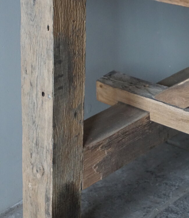 Rene Houtman Oud Eikenhouten Tafel | Nr 2 | L250 x D100 x H79 cm