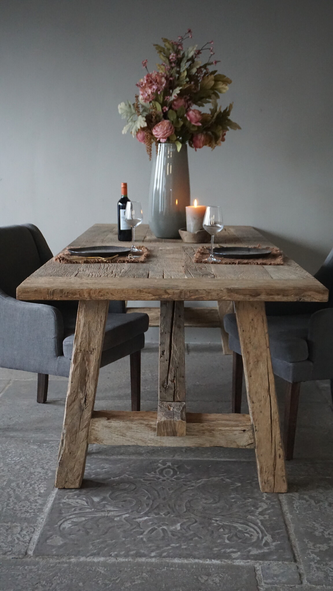 Rene Houtman Oud Eikenhouten Tafel | L252 x D100 x H78 cm