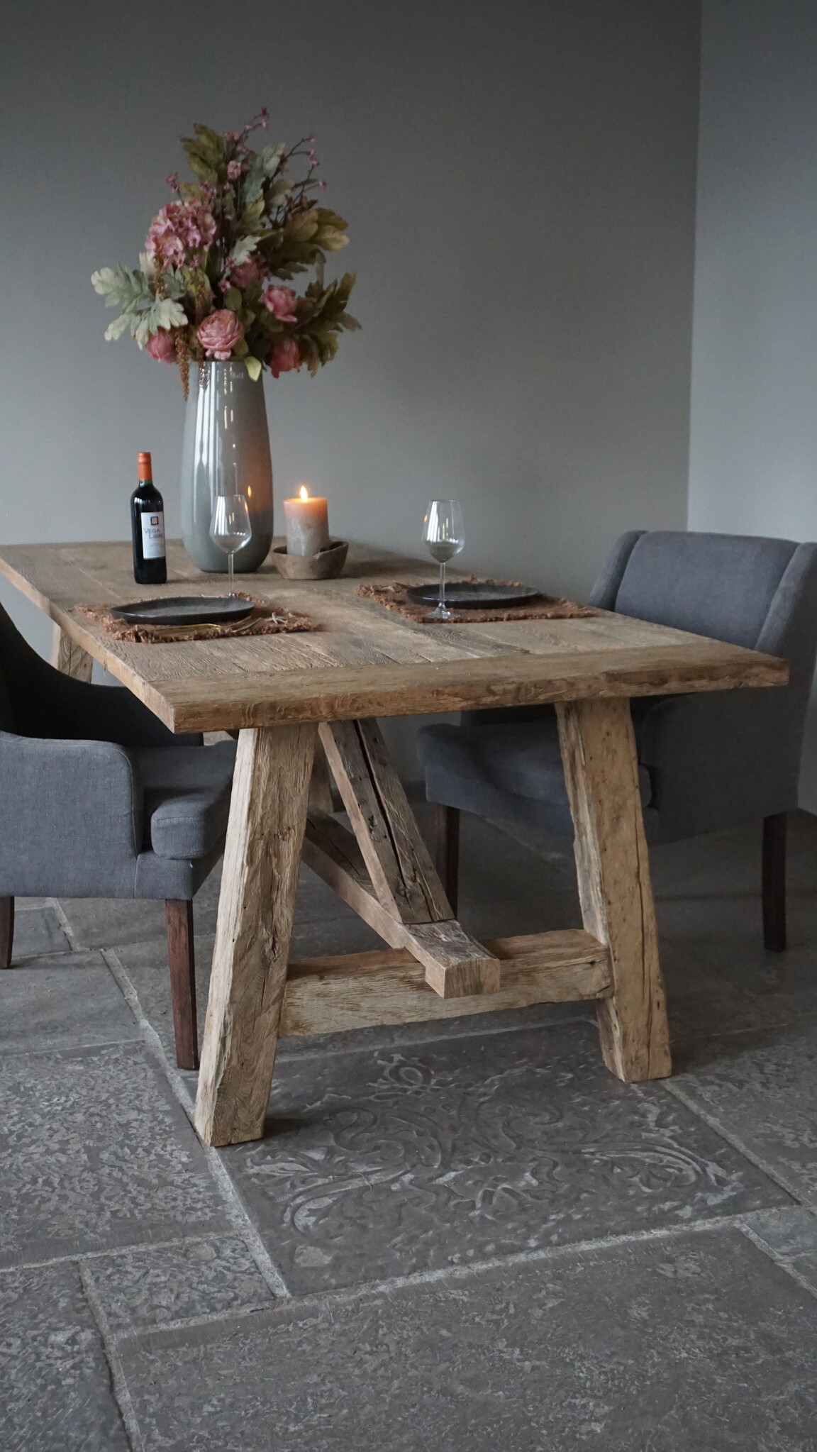 Rene Houtman Oud Eikenhouten Tafel | L252 x D100 x H78 cm