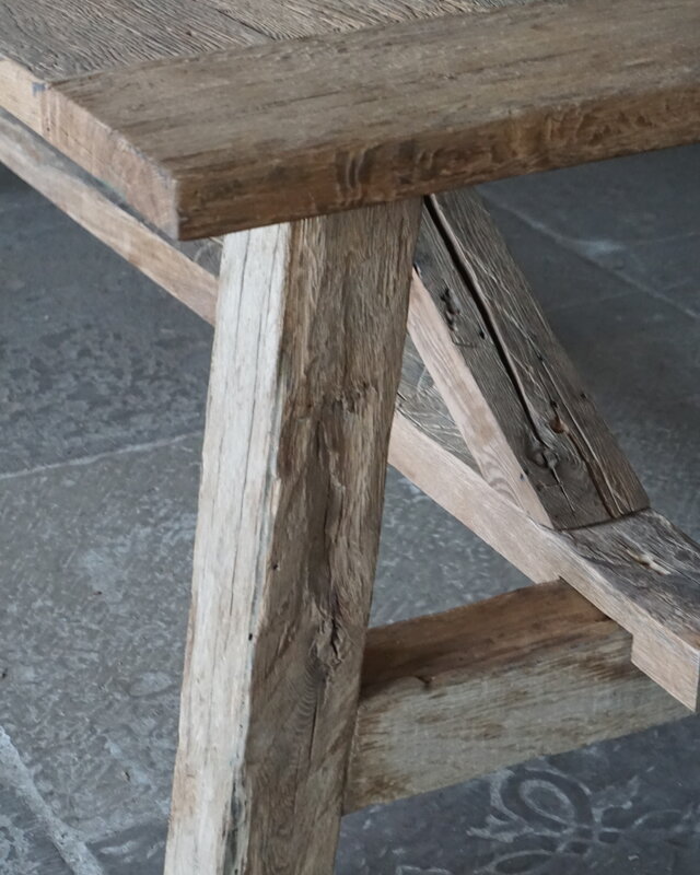Rene Houtman Oud Eikenhouten Tafel | L252 x D100 x H78 cm