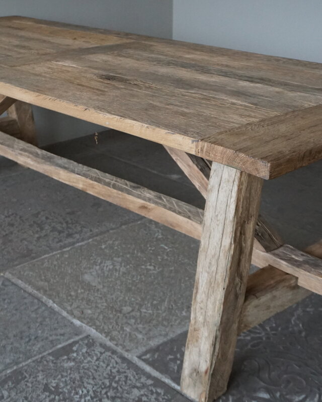 Rene Houtman Oud Eikenhouten Tafel | L252 x D100 x H78 cm