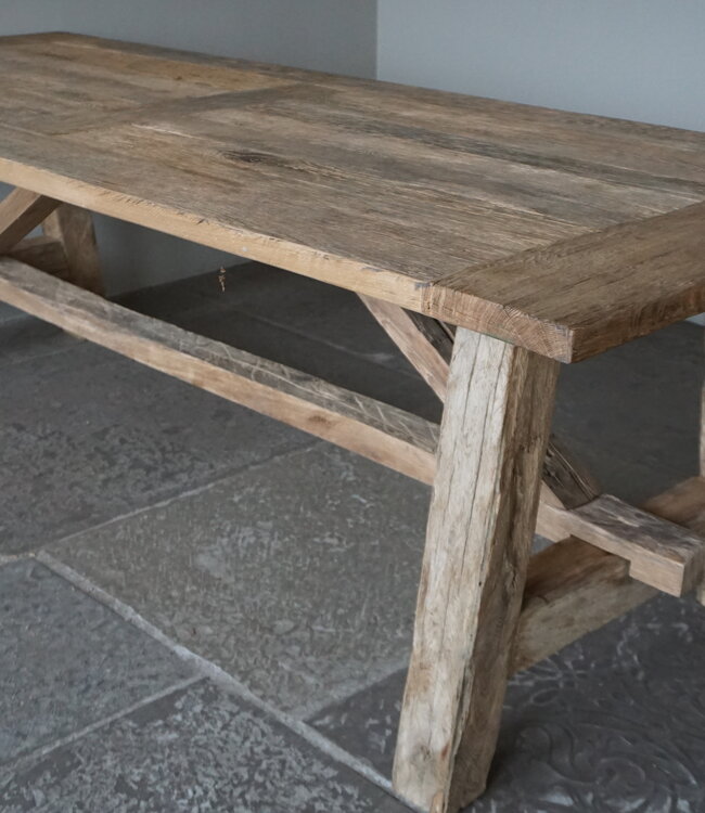 Rene Houtman Oud Eikenhouten Tafel | L252 x D100 x H78 cm