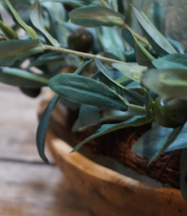 Rene Houtman Houten Schaal Met Olijfkrans En Windlicht | Set