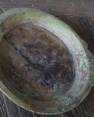 Rene Houtman Unieke Oud Houten Chapati Schaal | H4xB41xD30 cm