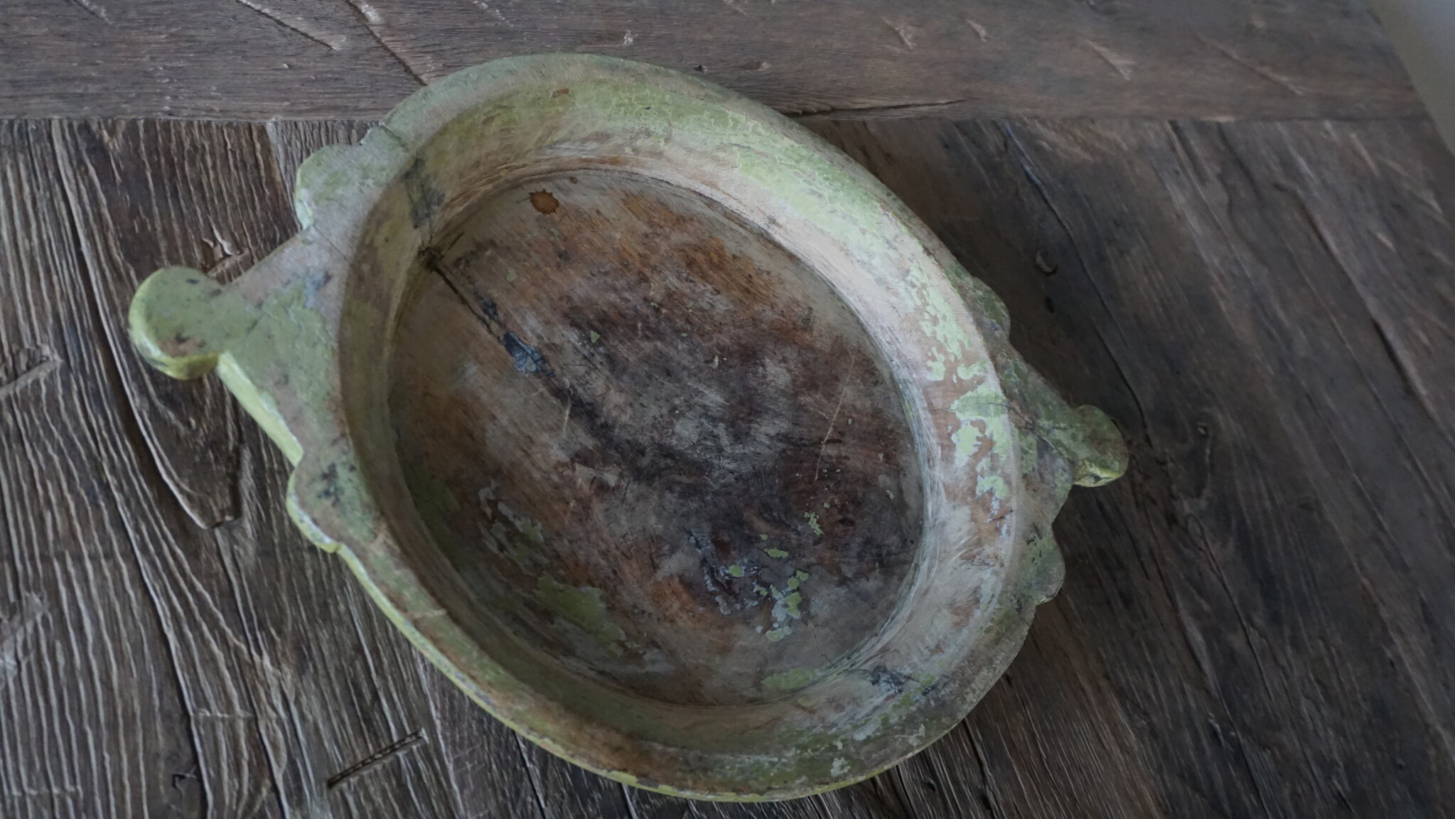 Rene Houtman Unieke Oud Houten Chapati Schaal | H4xB41xD30 cm