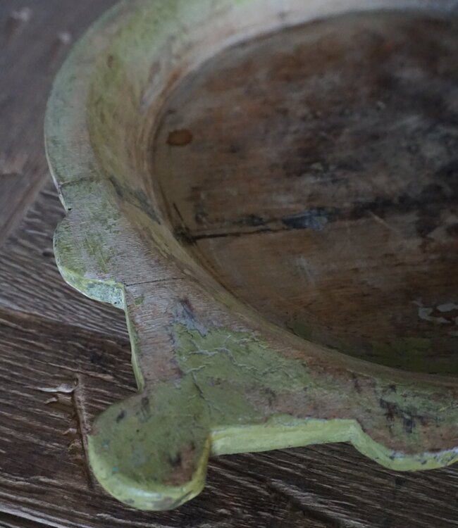 Rene Houtman Unieke Oud Houten Chapati Schaal | H4xB41xD30 cm