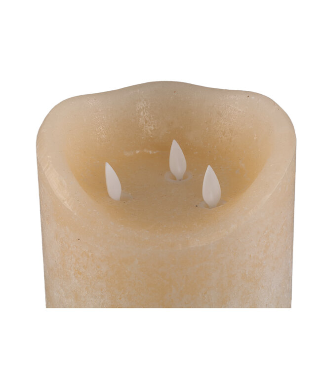 PTMD LED Lichtkaars Met 3 Beweegbare Vlammen S, Crème