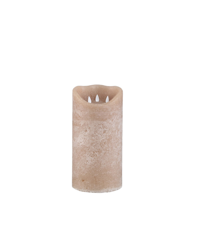 PTMD LED Lichtkaars Met 3 Beweegbare Vlammen S, Beige