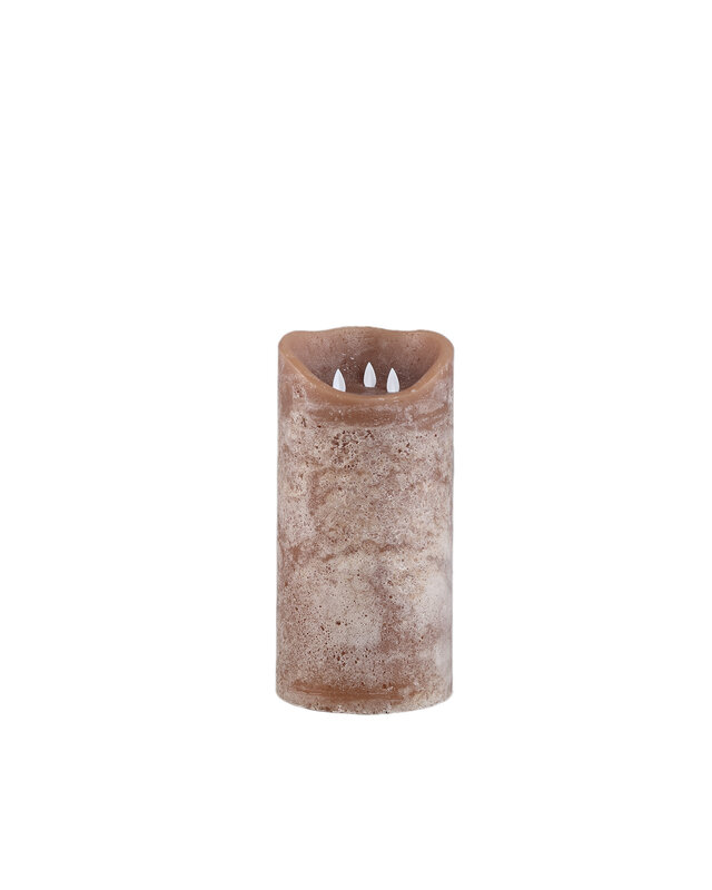 PTMD LED Lichtkaars Met 3 Beweegbare Vlammen S, Bruin