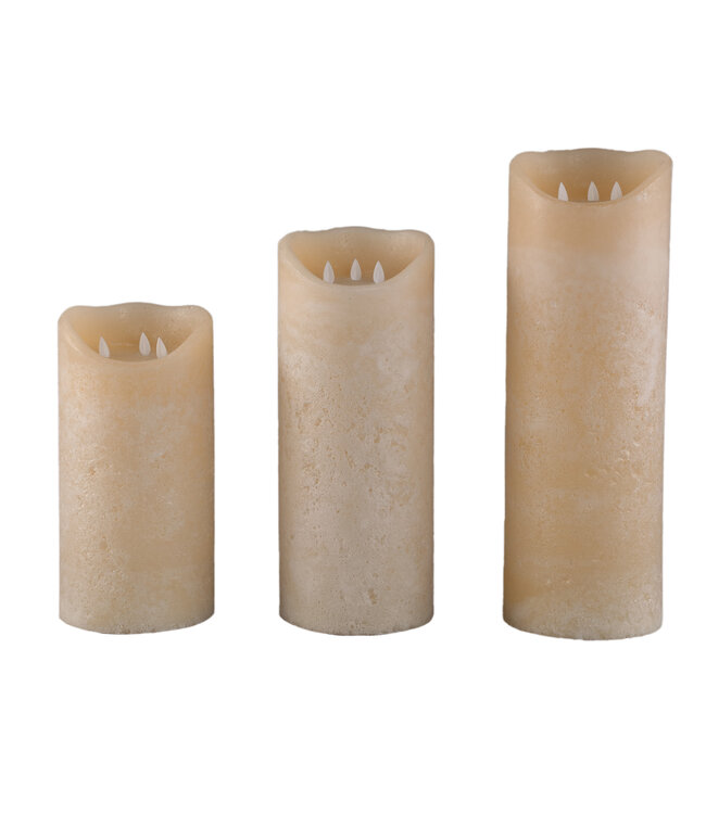 PTMD LED Lichtkaars Met 3 Beweegbare Vlammen M, Créme