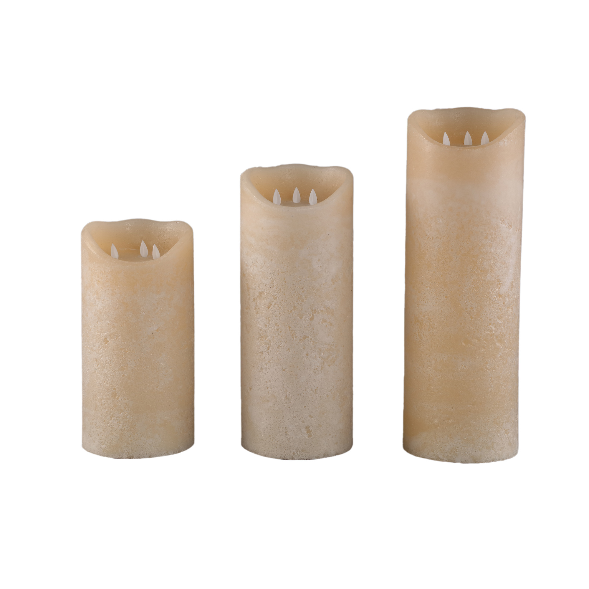 PTMD LED Lichtkaars Met 3 Beweegbare Vlammen M, Créme