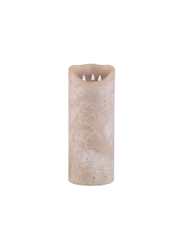 PTMD LED Lichtkaars Met 3 Beweegbare Vlammen M, Beige