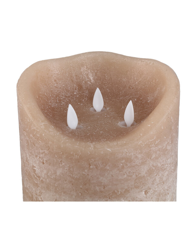 PTMD LED Lichtkaars Met 3 Beweegbare Vlammen M, Beige