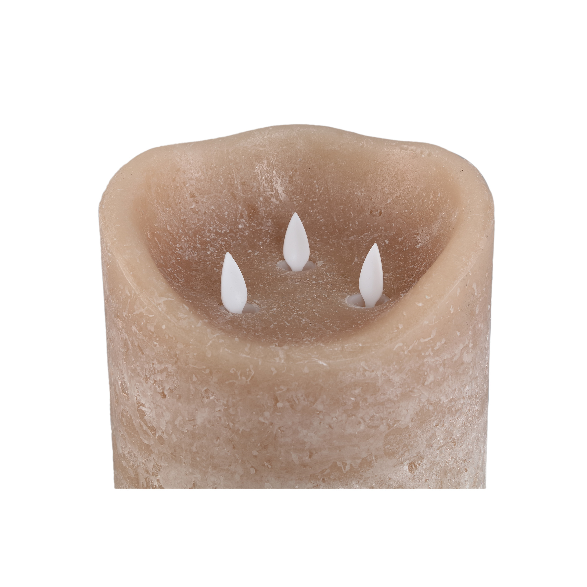 PTMD LED Lichtkaars Met 3 Beweegbare Vlammen M, Beige
