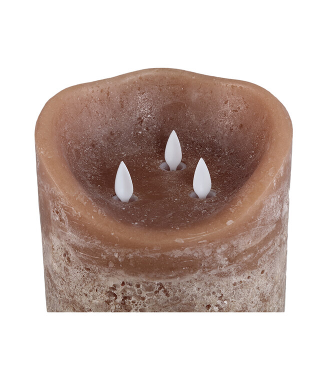 PTMD LED Lichtkaars Met 3 Beweegbare Vlammen L, Bruin