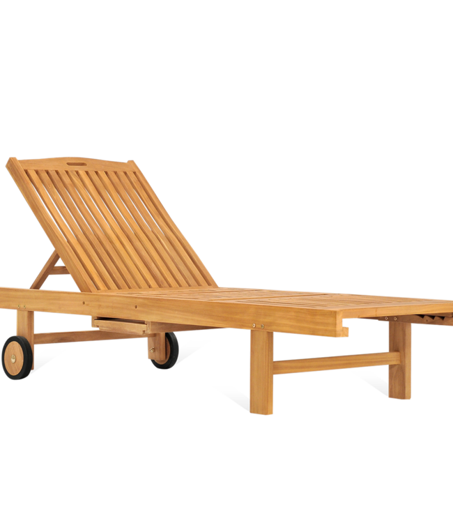 Rene houtman Teakhouten Tuinligstoel Zwembad 200x65x34 Cm