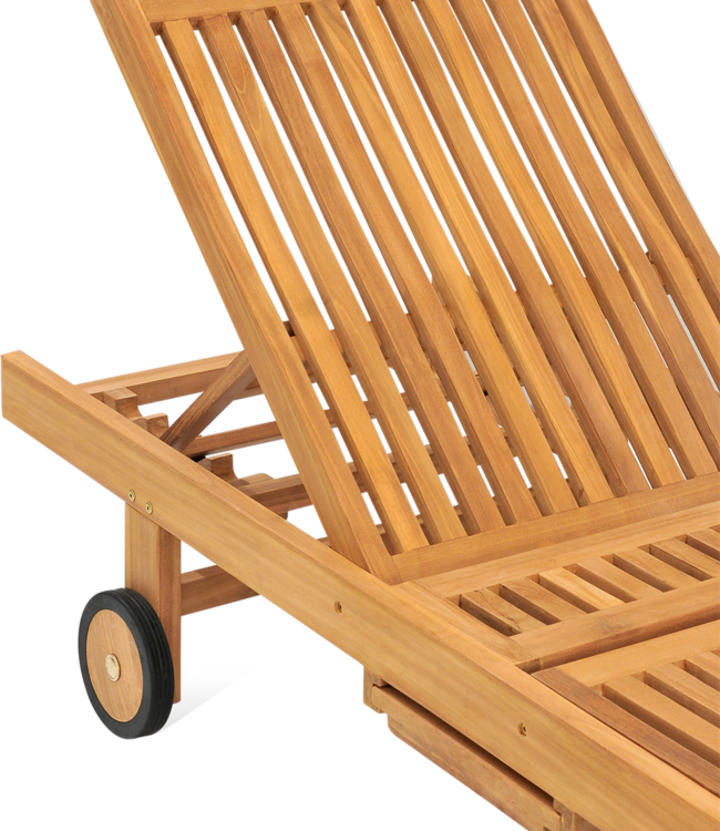 Rene houtman Teakhouten Tuinligstoel Zwembad 200x65x34 Cm