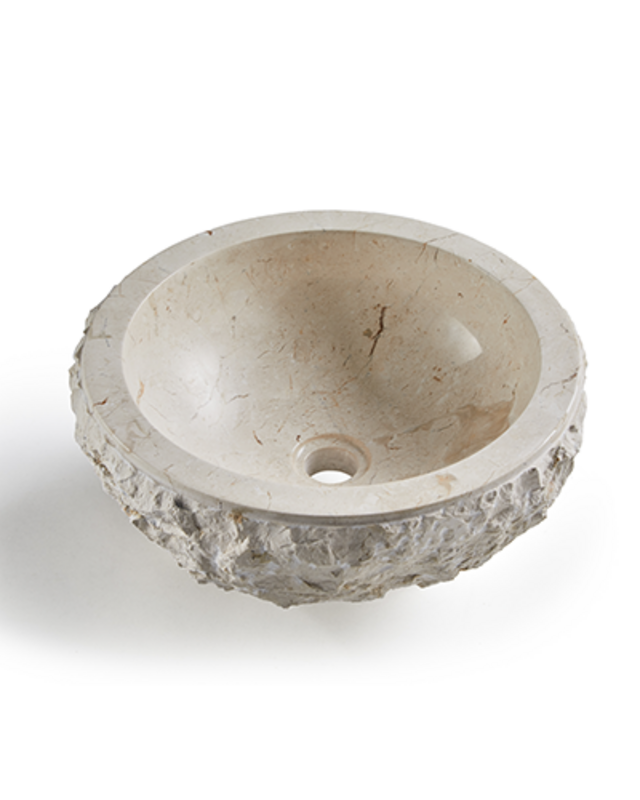 Rene Houtman Waskom Marmer Crème 40x40x15 Cm Gekapt