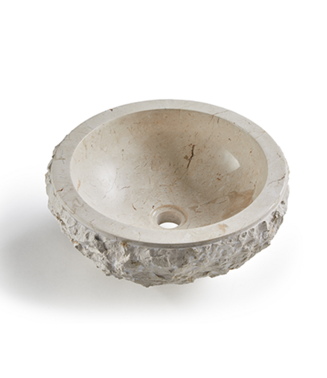 Rene Houtman Waskom Marmer Crème 40x40x15 Cm Gekapt