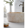 Waskom Marmer Crème 40x40x15 Cm Gefrijnd Geribbeld