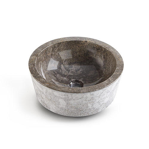 Rene Houtman Waskom Marmer Grijs 40x40x15 Cm Gefrijnd Geribbeld