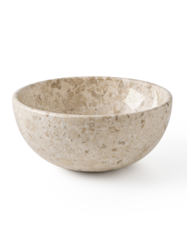 Rene Houtman Waskom Marmer Crème Rond 35x15 Cm Glad