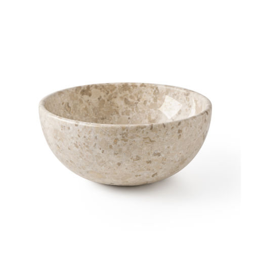 Rene Houtman Waskom Marmer Crème Rond 35x15 Cm Glad