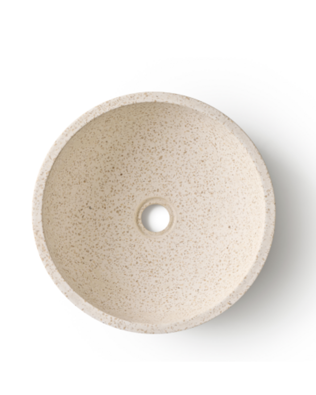 Rene Houtman Waskom Terrazzo Rond 35x13 Cm Wit